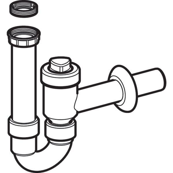 Geberit Rohrbogengeruchsverschluss für WT mit Rückflussverhinderung G1 1/2x50