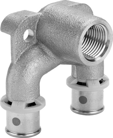 Viega Doppelwinkel mit SC Sanfix 2125.7 in 20mm x Rp1/2 x 16mm Rotguss