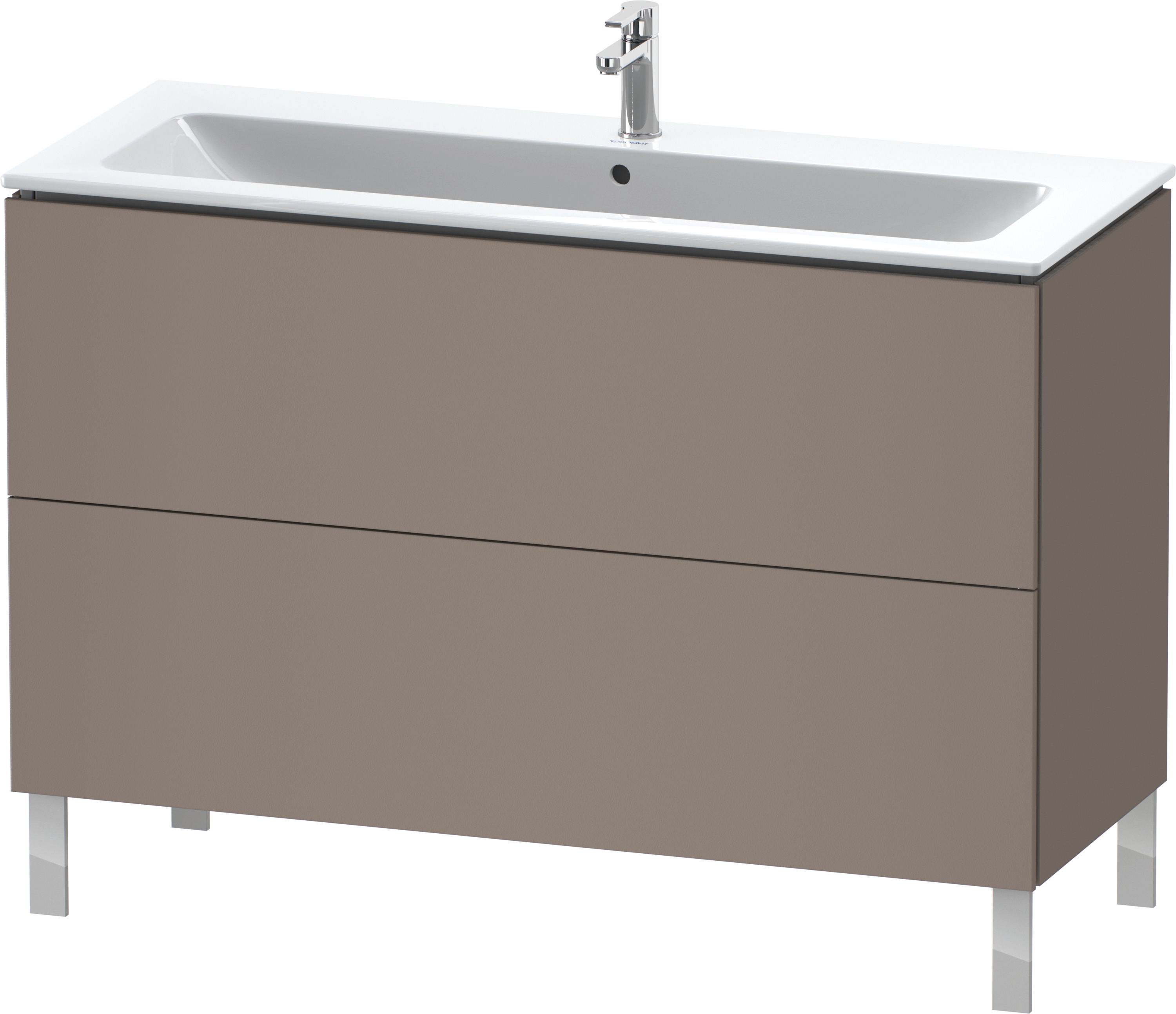Duravit WTU stehend L-Cube 481x1220x704mm 2 Auszüge, f.233612, basalt matt