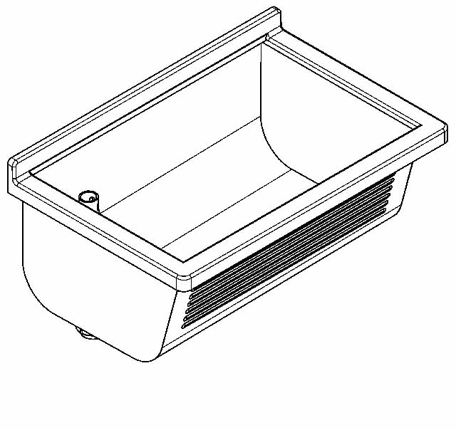 AR Waschtrog, SIRIUS, Edelstahl, 700x328x460 mm, Ablauf links