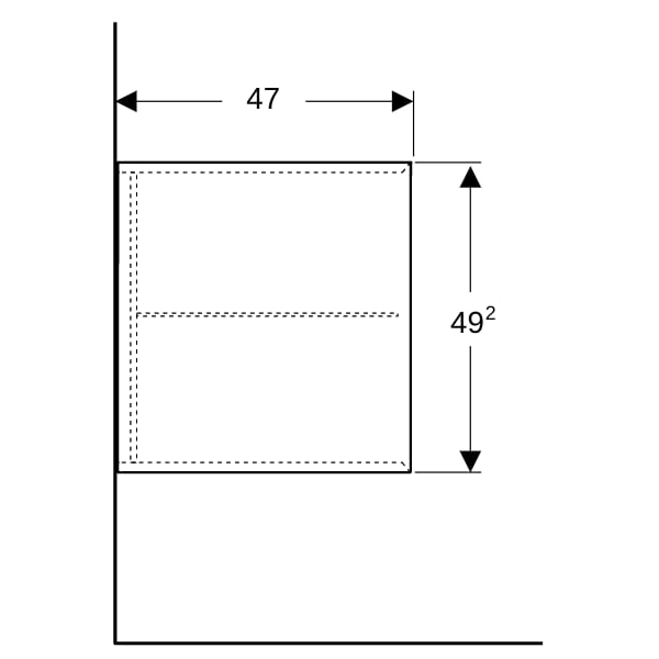 Geberit ONE Seitenelement 45x47x49,2cm, greige matt