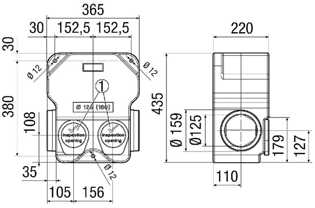 Maico Schalldämpfer-Box SB 12/16 Zuleitung DN 125 oder DN 160