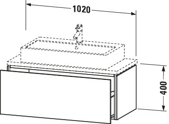 Duravit WTU f.Console Comp.L-Cube400x1020x477 1 Auszug, Betongrau Matt