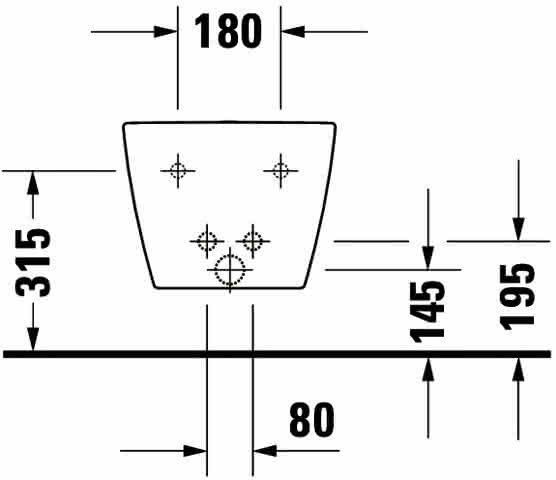DU Wand-Bidet ME by Starck 480 mm mit ÜL, mit HLB, 1 HL, weiß