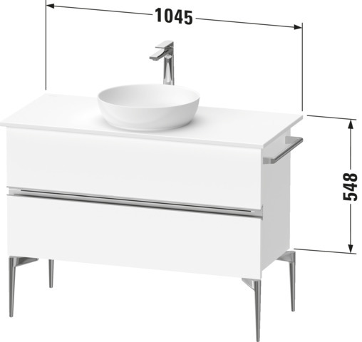 Duravit Sivida WTU 1045x548x475mm,f. Bodenst.,f. Kons. m. ASB,SBK 2,Chrom/Wei