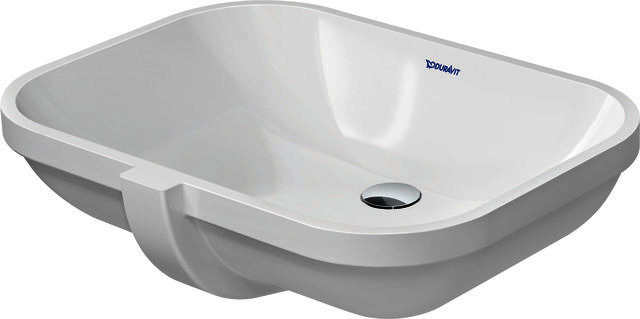 DU Einbauwaschtisch D-Code 560 mm EB v.unten, mit ÜL, ohne HLB, weiß