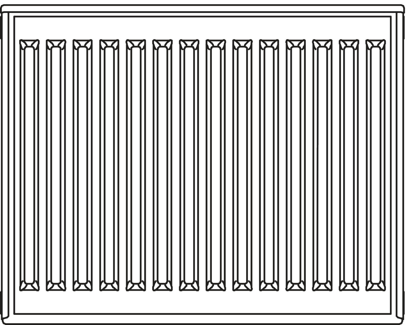 Kermi x2 Profil-K T22 600x100x1000 QN1666, RAL9016, 10bar, m.Abd, BK