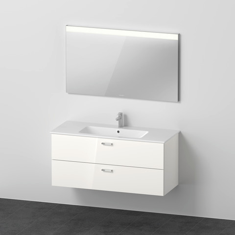 DU XBase Möbel-Set 1230x490mm, WT,WTU m. Schubk.2, Spiegel, Weiß glänzend