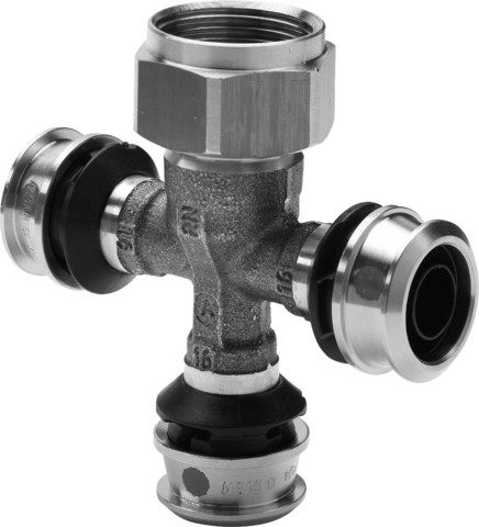 Viega Verteiler mit SC Raxofix 5326.08 in16mmxG3/4-3fach Siliziumbronze
