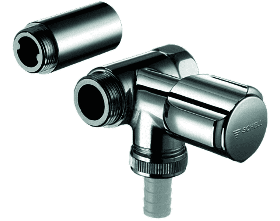 SCHELL NA-Ventil COMFORT, RV für Wandbatterien, Anschl. re,3/4",chrom