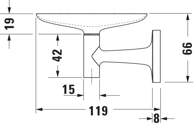 Duravit Starck T Seifenschale, Edst Gebürstet, Akzentfarbe: Wß Satinox Matt,