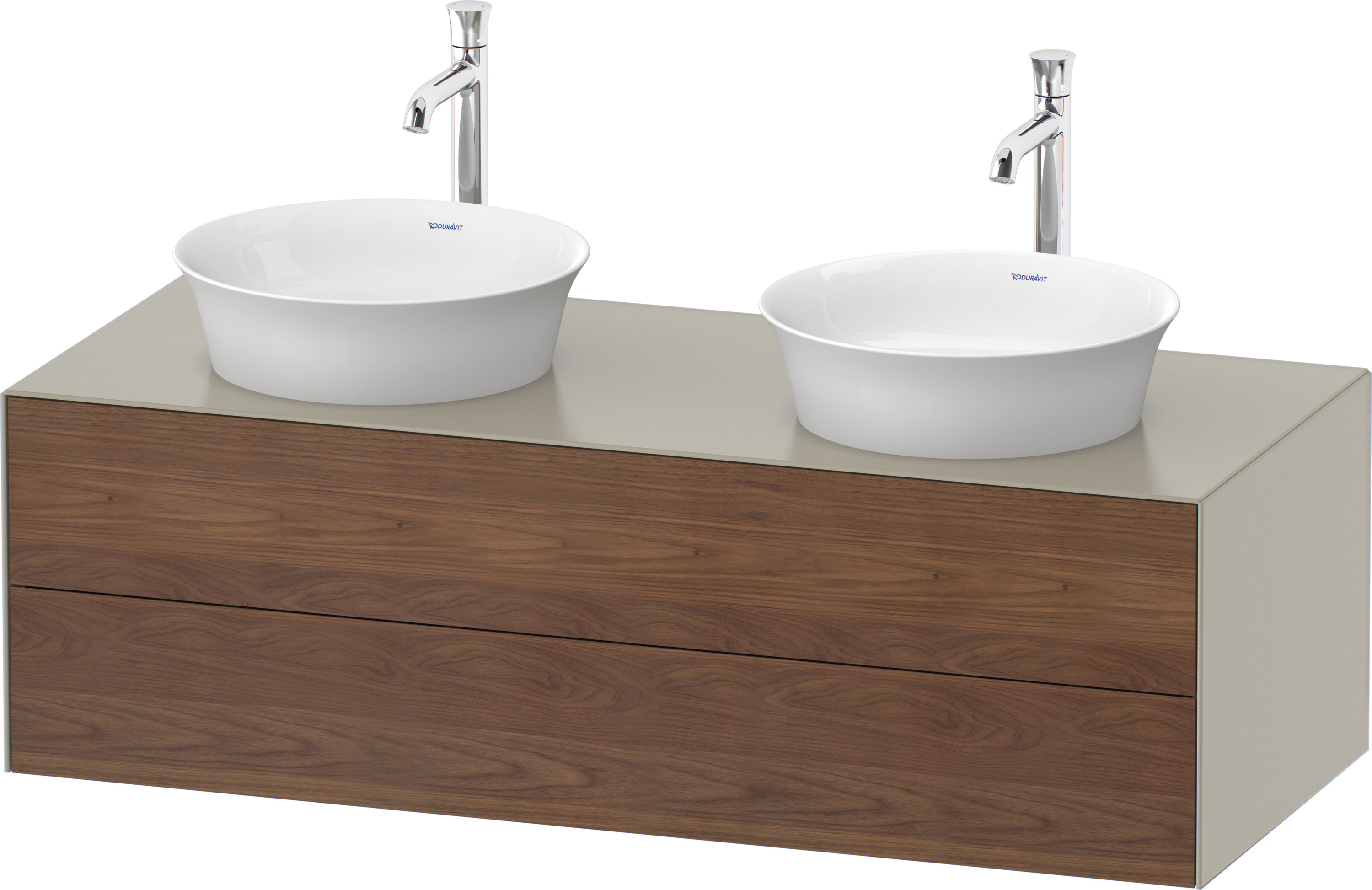 Duravit WTU White Tulip wandh,2 SchKa,beid. 408x1300x550mm,Am.Nussb.M/Taupe Sdm