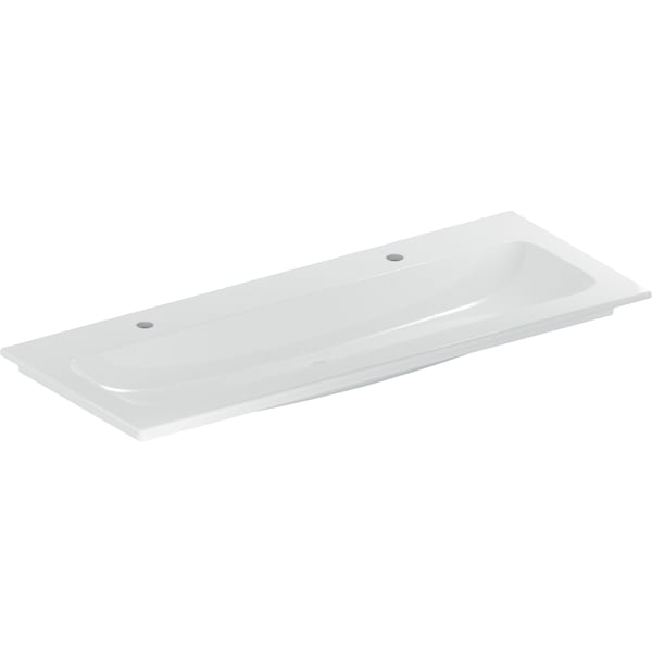 Geberit iCon Möbelwaschtisch 120x48cm zwei Hahnlöcher, o. Überlauf, weiß
