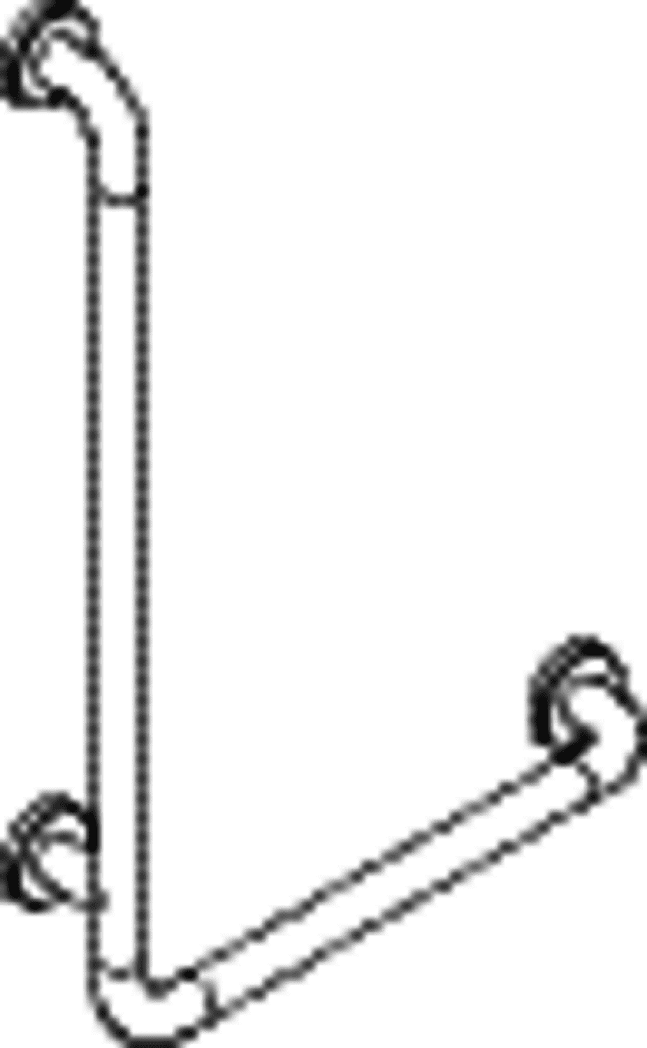 HEWI Winkelgriff, AM:750mm W:500mm d:33, chromoptisch beschichtet