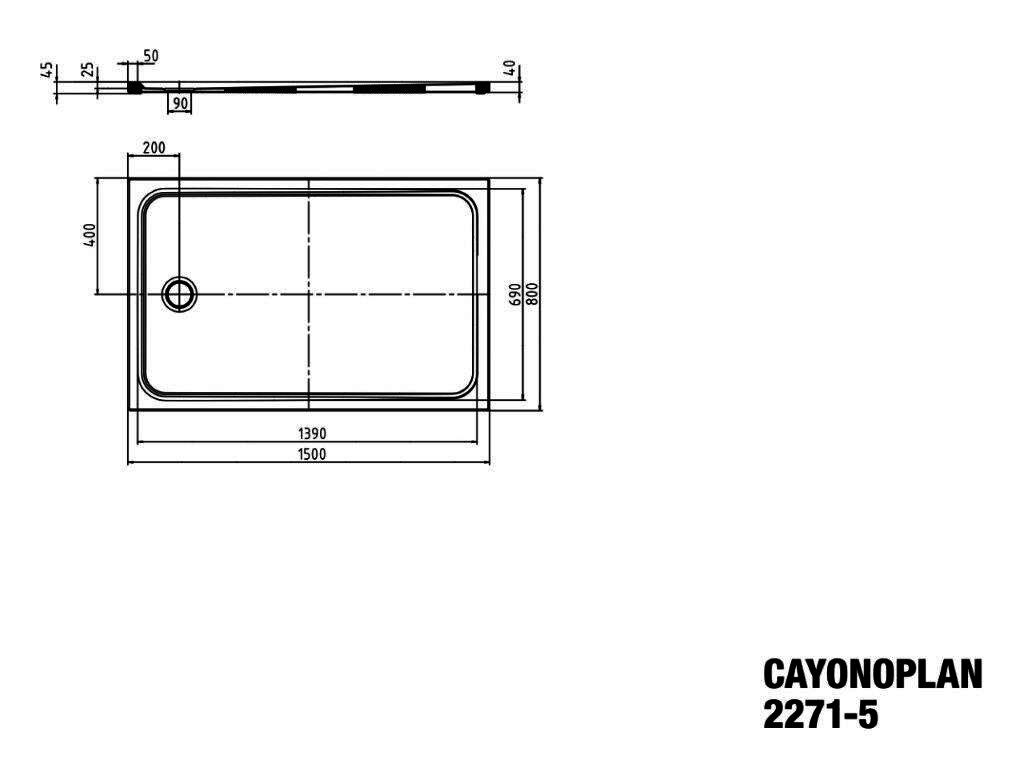KA DW CAYONOPLAN Mod.2271-5,800x1500mm, alpwe,PEFF,AS,Wt extrafl.