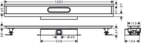 Hansgrohe Komplettset uBox universal für flache Installat.1000mm für DR FS