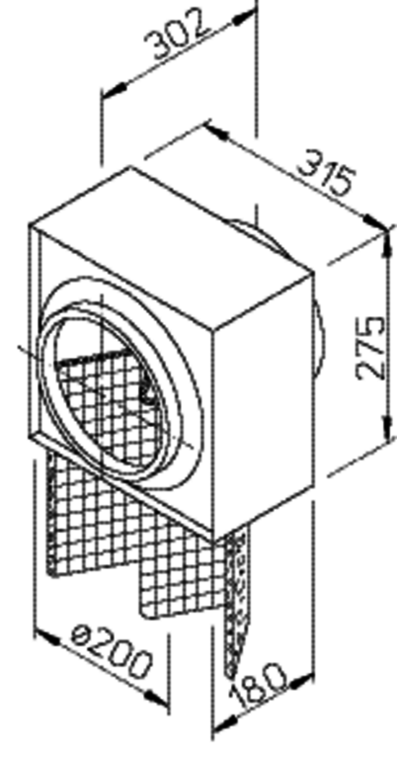 Helios LFBR 200 Luftfilter-Box für Rohr DN 200 mm