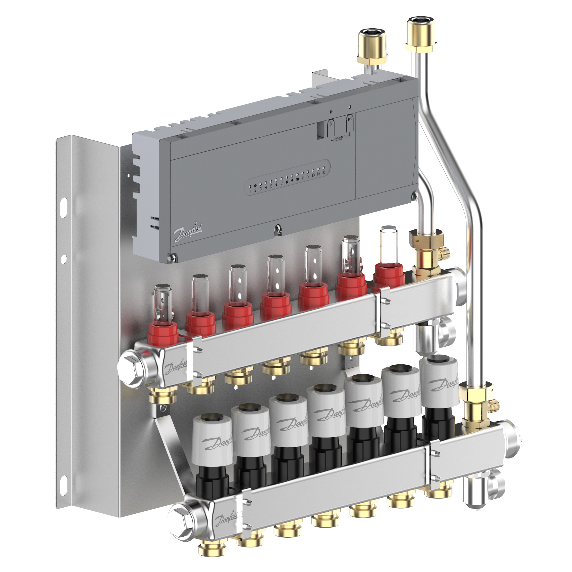 Danfoss Heizkreisverteiler Typ SGCi 7 HK u. Icon2 Hauptregler, TWA-A 230V