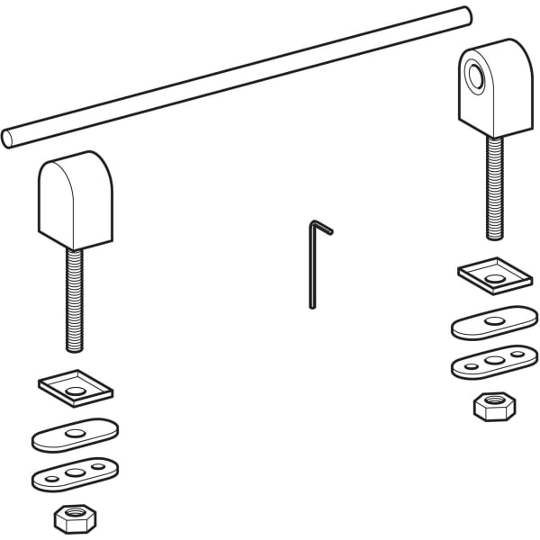 Geberit Set Scharniere für WC-Sitz Renova Comfort, Befestigung von unten