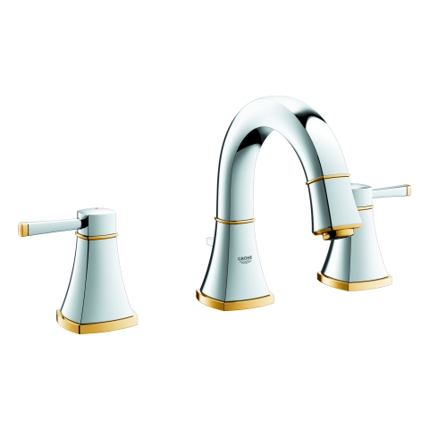GROHE 3-Loch-WT-Batterie Grandera 20417 flacher Auslauf chrom/gold GROHE 3-Loch-WT-Batterie Grandera 20417 flacher Auslauf chrom/gold