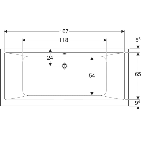 Geberit Renova Plan Rechteckbadewanne Duo 180x80x42cm, weiß