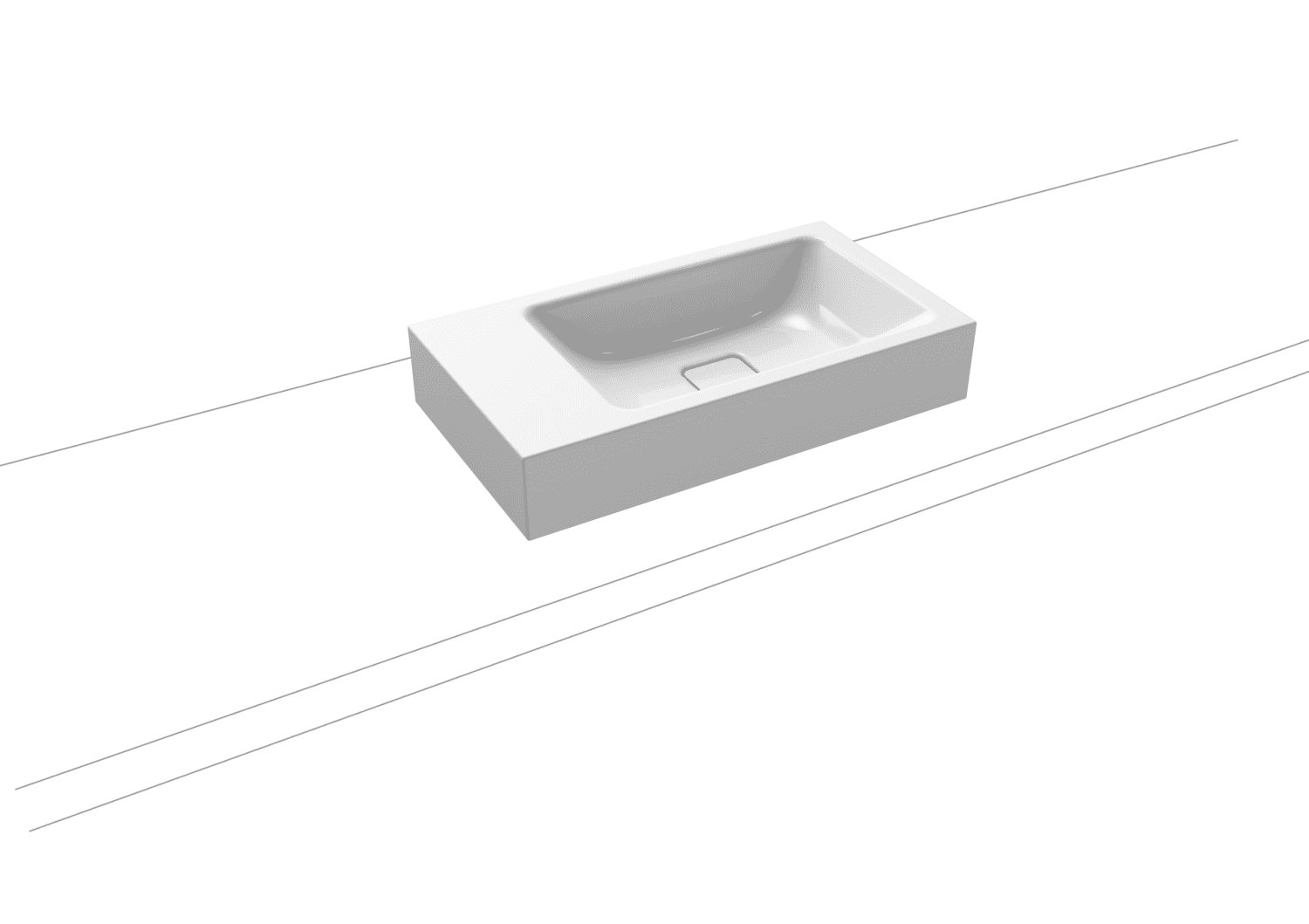 KA WB CONO AUFSATZ-HANDWASCHTISCH Mod. 3074,550x300mm,alpinweiß,PEFF,AD,oÜL