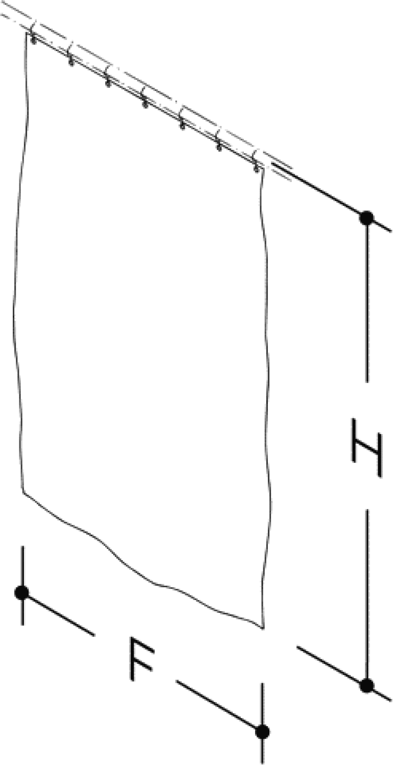HEWI Duschvorhang Dekor uni wollweiß, Polyester, B:2500mm H:2000mm