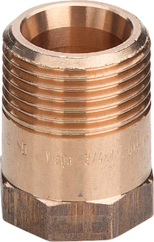 Viega Reduziernippel 3243 mit Innenkonus in G3/4 x Rp1/2 Rotguss