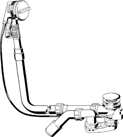 Viega Ab-und Überlauf Multiplex Trio 6161.71 in 1070mmxDN40/50 verchromt