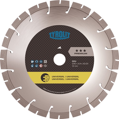 Diamanttrennscheibe DCU Premium D.230mm Bohr.22,23mm Bau univ.12mm TYROLIT Diamanttrennscheibe DCU Premium D.230mm Bohr.22,23mm Bau univ.12mm TYROLIT
