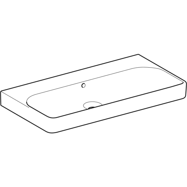 Geberit Smyle Waschtisch, eckig, 90x48cm o. Hl., m. Ül., weiß, KeraTect