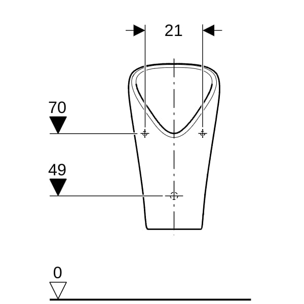 Geberit Narva Urinal, wasserlos Abgang nach hinten, weiß, KeraTect