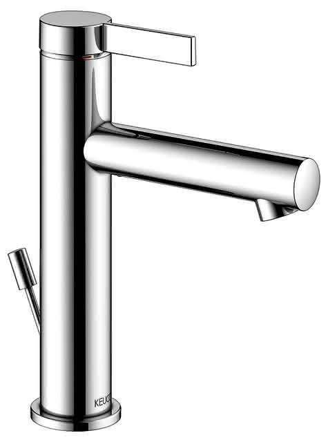 KEUCO EHM-WT-Mischer 130 IXMO 59501, m.Zug.-Ablgrt. Pure, Rosette rd. verchr.
