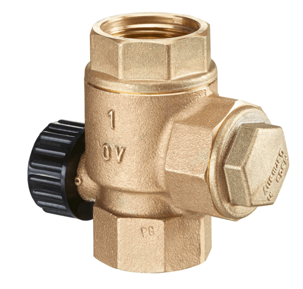 OVENTROP-Sperrventil Typ SVU DN25, 3xG1"IG, PN10, Rotguss