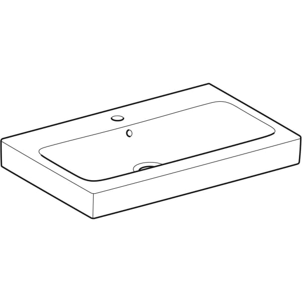 Geberit iCon Waschtisch, 75x48,5cm m. Hl., m. Ül., weiß, KeraTect