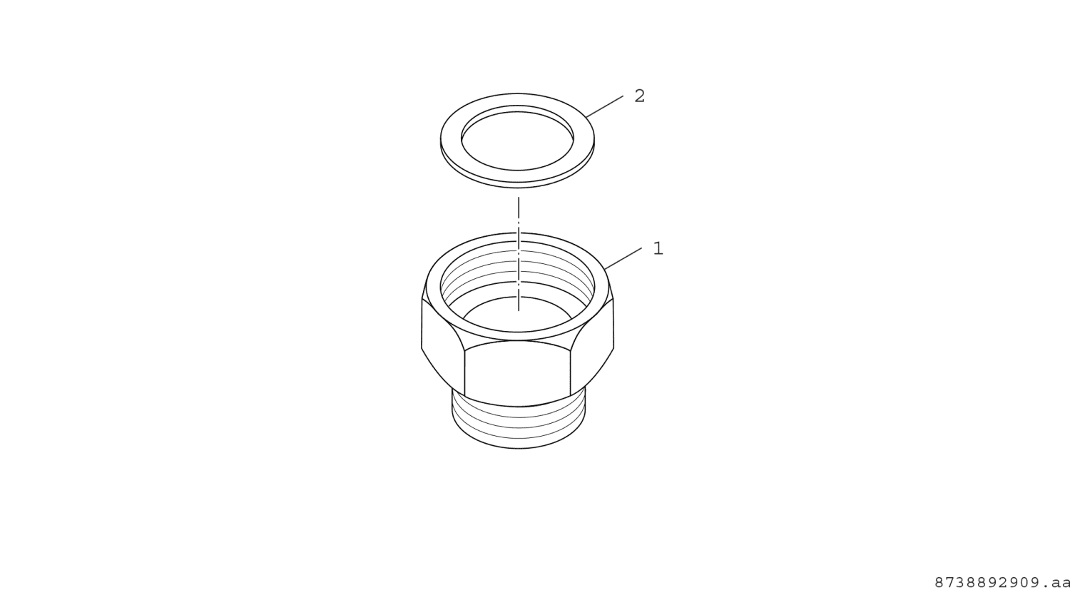 BOSCH Installationszubehör Reduzierstück Set G 1 1/2 x G1 (2 St.) für GC7000F-50