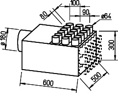 Helios FRS-VK 18-63/180 Verteilerkasten 18 x DN 63, 1 x DN 180