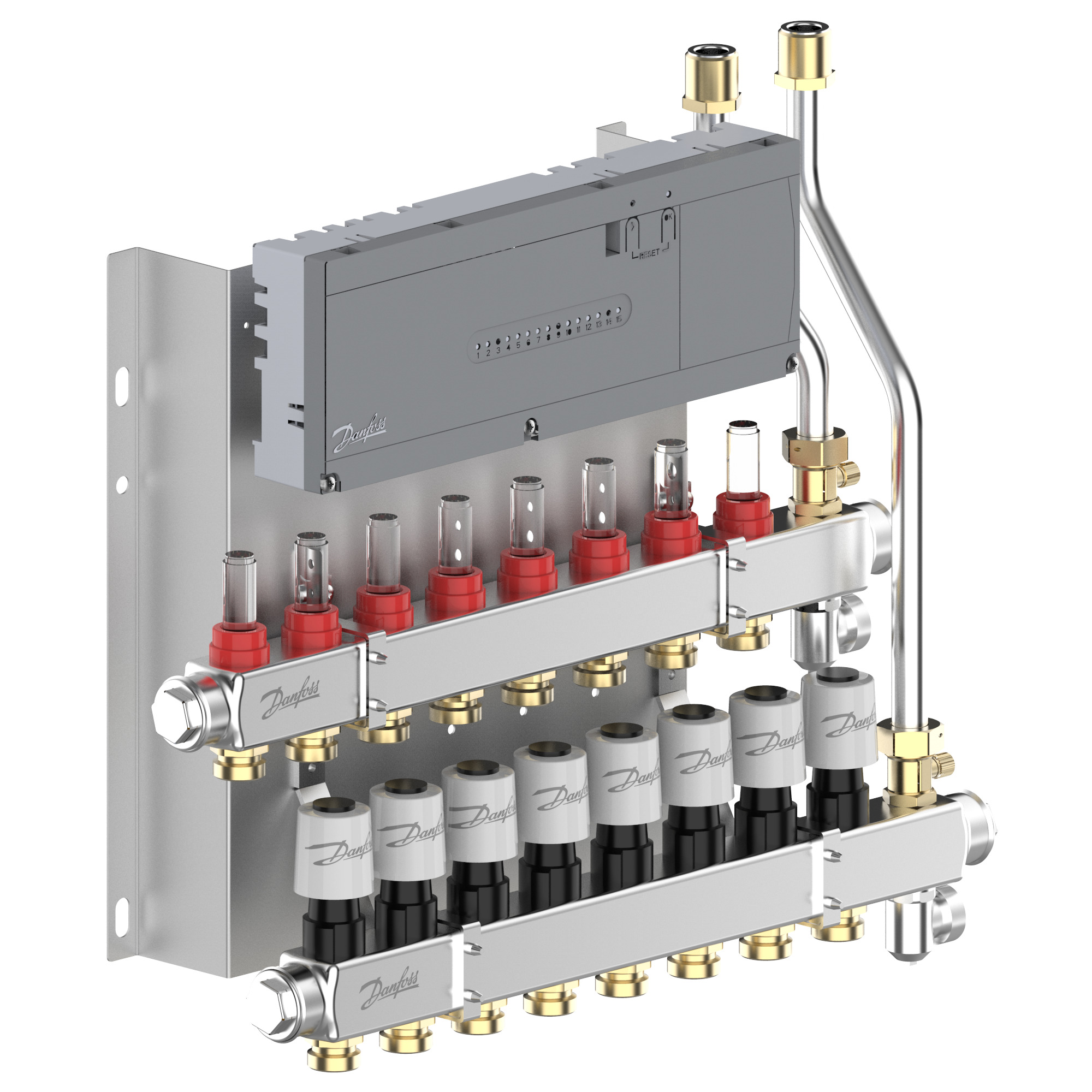 Danfoss Heizkreisverteiler Typ SGCi 8 HK u. Icon2 Hauptregler, TWA-A 230V