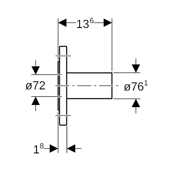 Geberit Mapress C-Stahl Flansch PN 10/16 mit Einschubende d76,1