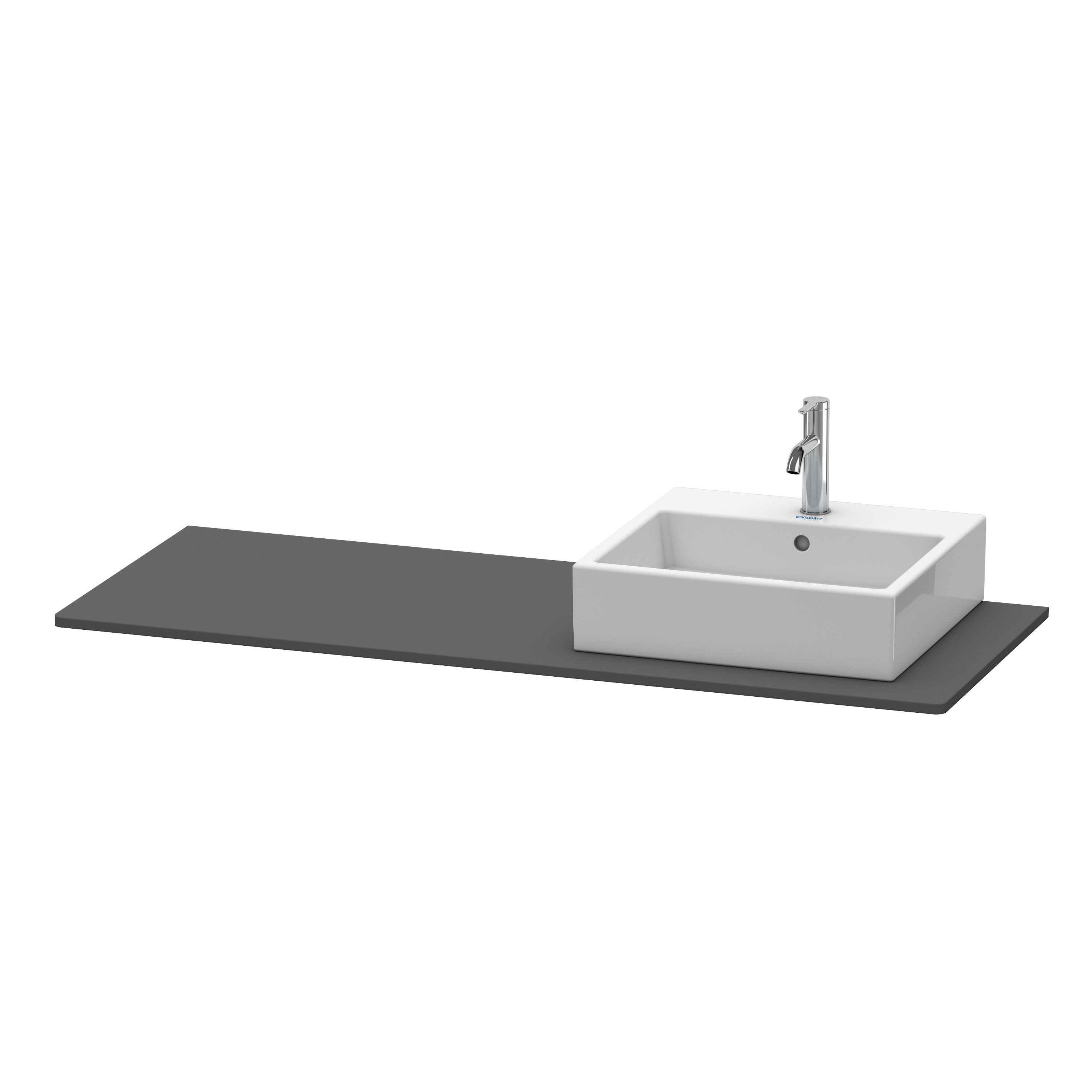 Duravit Konsole XSquare 16x1400x550mm mit 1 Ausschn., Graphit Matt