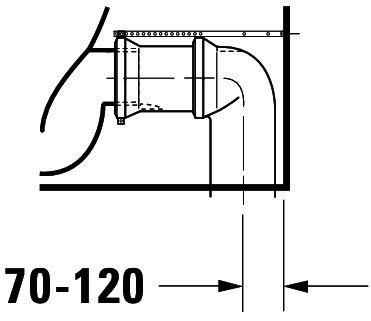 DU Stand-WC Kombi DuraStyle 700 mm Tiefspüler, f.SPK, Abg.Vario, weiß