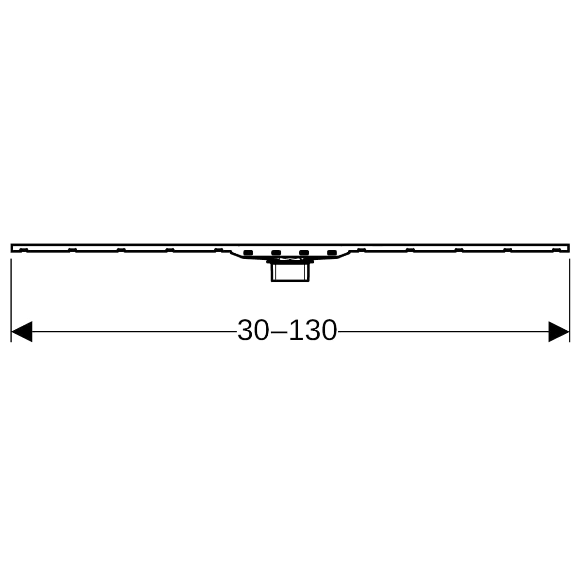 Geberit CleanLine80 Duschrinne 30-130cm champagne poliert/champagne gebürstet