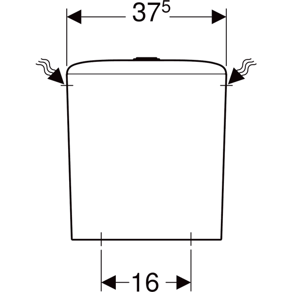 Geberit iCon AP-SPK aufges. 2-Mengen-Sp. Wasseranschluss seitlich, weiß