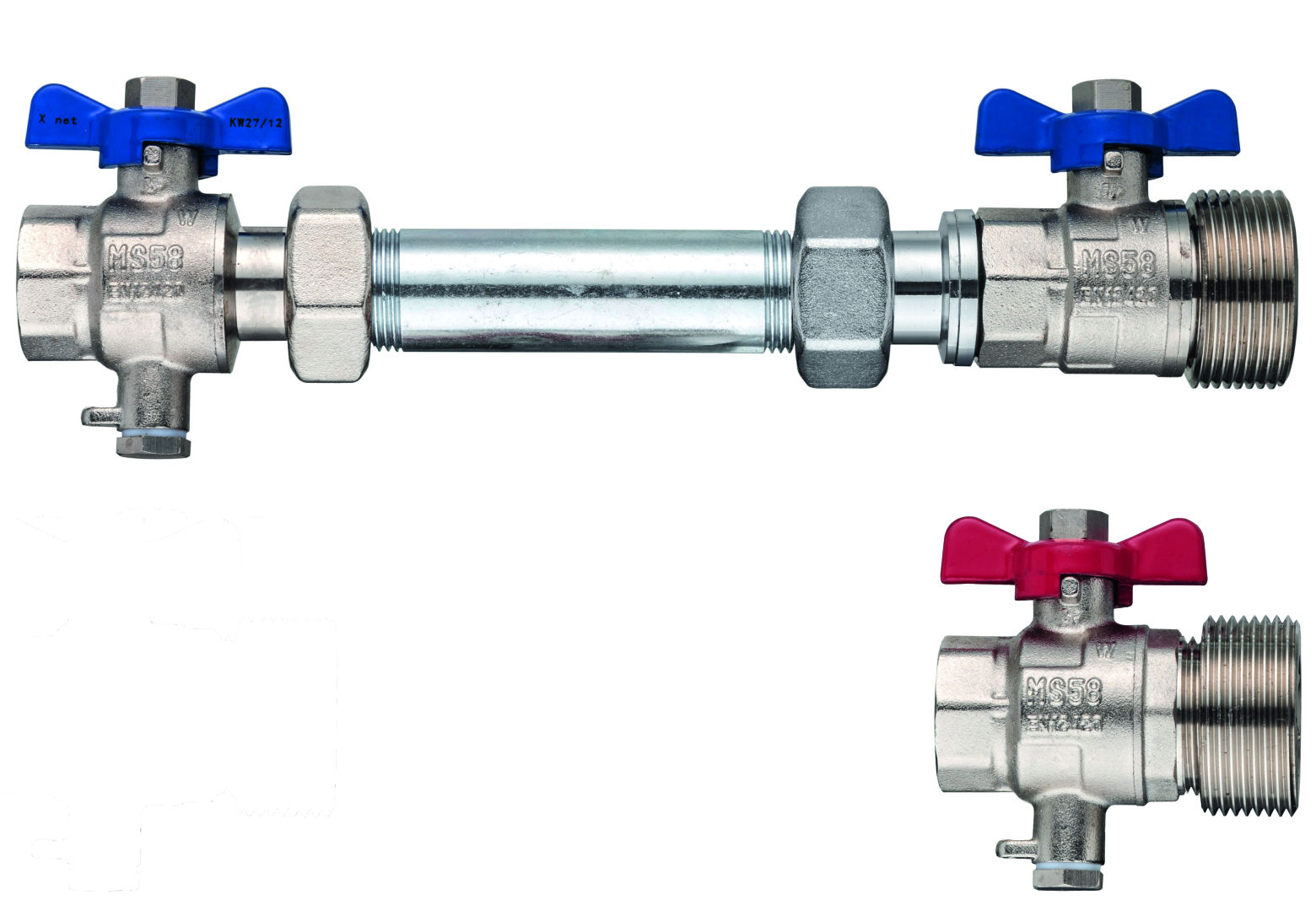 Kermi x-net WMZ-Einbauset 1'AG x 3/4' IG H, 1 Stück/VPM