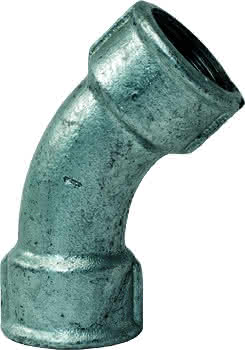 gebofittings Temperguss Gewindefittings 41 - Langer Bogen 45 - 1 1/4", verzinkt gebofittings Temperguss Gewindefittings 41 - Langer Bogen 45 - 1 1/4", verzinkt