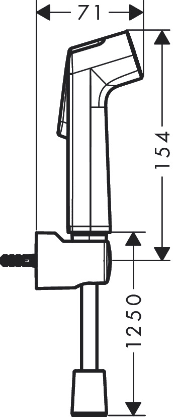 Hansgrohe Handbrause Bidette S 1jet m. Druckschlauch 1250mm chrom Hansgrohe Handbrause Bidette S 1jet m. Druckschlauch 1250mm chrom