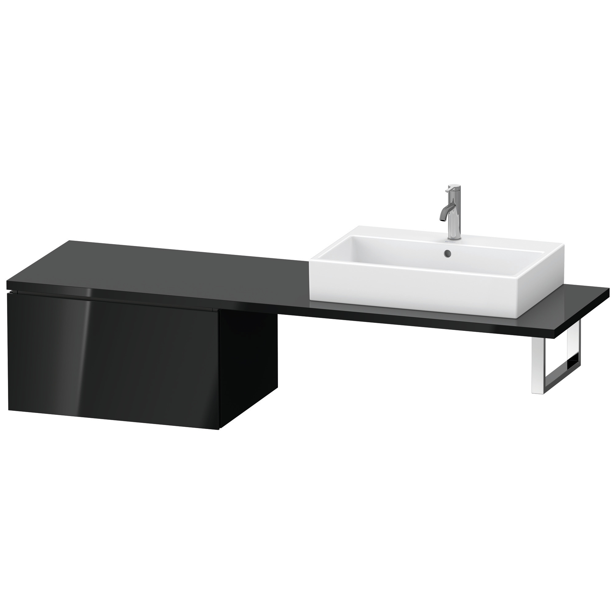 Duravit US f.Kons.Comp. L-Cube400x720x547mm 1 Ausz.schwarz hgl.