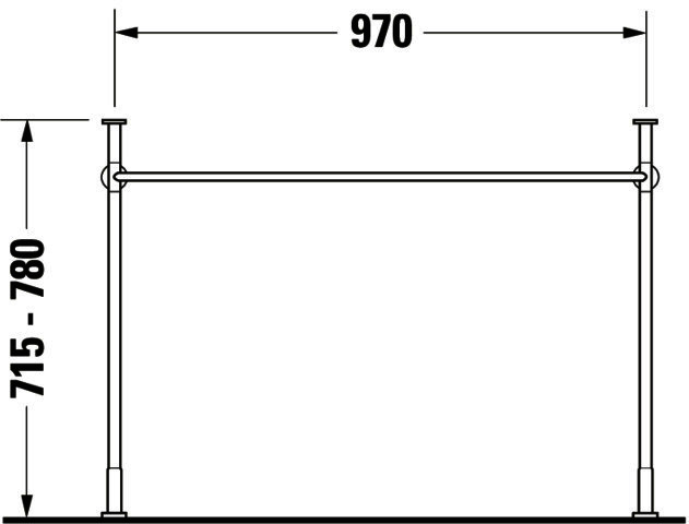 DU Metallkonsole Vero für 032910, höhenverstellbar, chrom