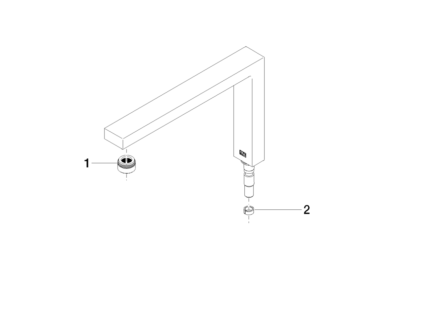 DO Auslauf ERSATZTEILE 90110618904 272 x 171 x 36 mm, 8 l/min. Platin gebürstet