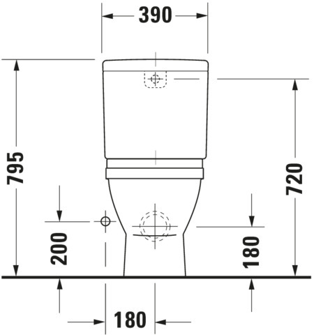 Duravit Stand-WC Kombi Starck 3 655 mm Tiefspüler,f.SPK,Abg.waagr.,weiß,HYG
